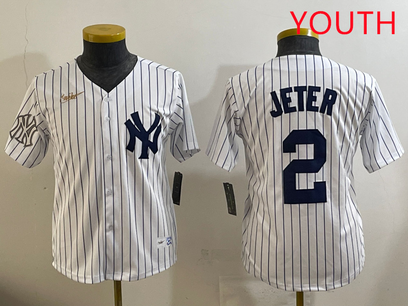 Youth New York Yankees 2 Jeter White 2025 Nike MLB jersey style 4